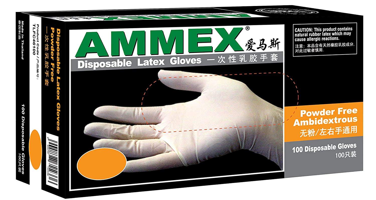 TLFC 一次性乳膠手套（無粉、全麻、加厚型）
