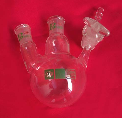 二口反應球瓶（厚壁,玻璃節(jié)門/標準四氟節(jié)門）