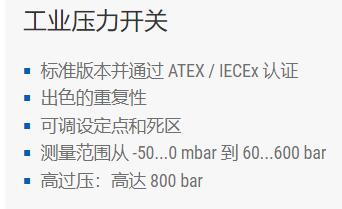 Bourdon 工業(yè)壓力開關(guān)系列