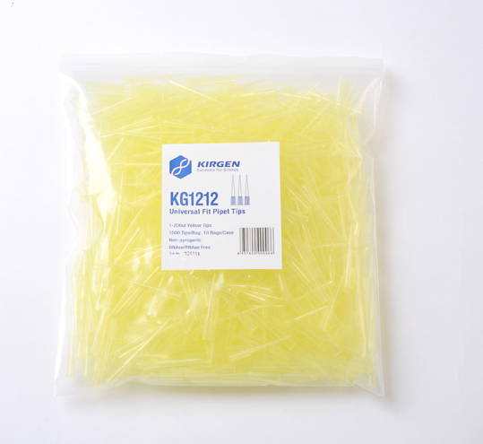 1-200ul移液器吸嘴，袋裝，黃色